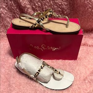 Lilly Pulitzer Leopard Print Sandals